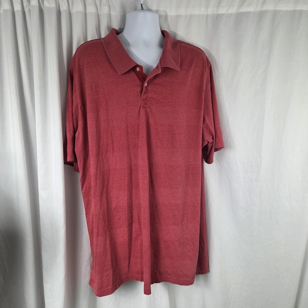 Basic Editions Polo Shirt Mens 4XL Red Tagless Jersey Short Sleeve Casual